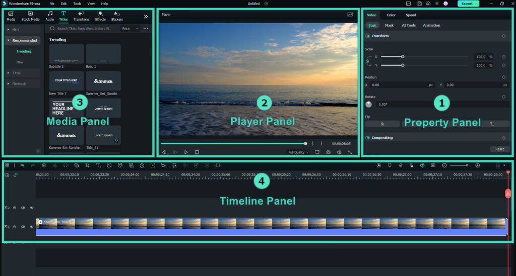 Filmora User Interface