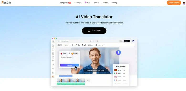 FlexClip Template Selection Interface