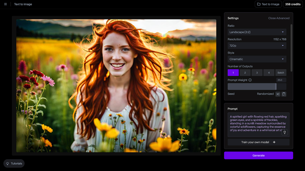 Cinematic video creation example