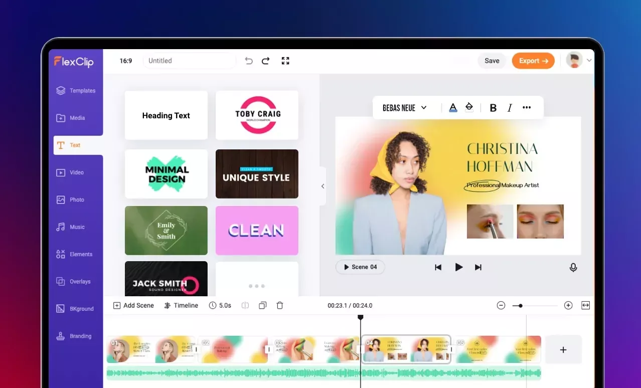 FlexClip Interface Overview