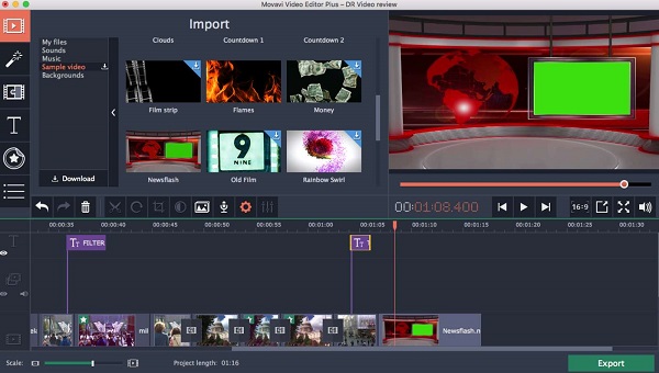 Movavi Video Editor Interface