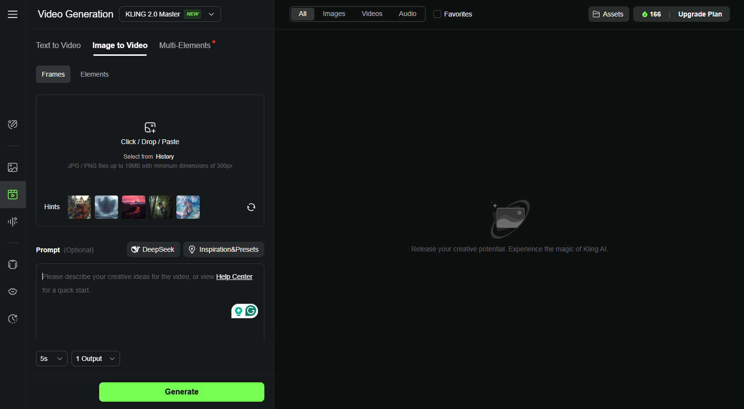 Kling AI Interface and Features