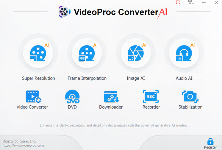 VideoProc Converter AI interface