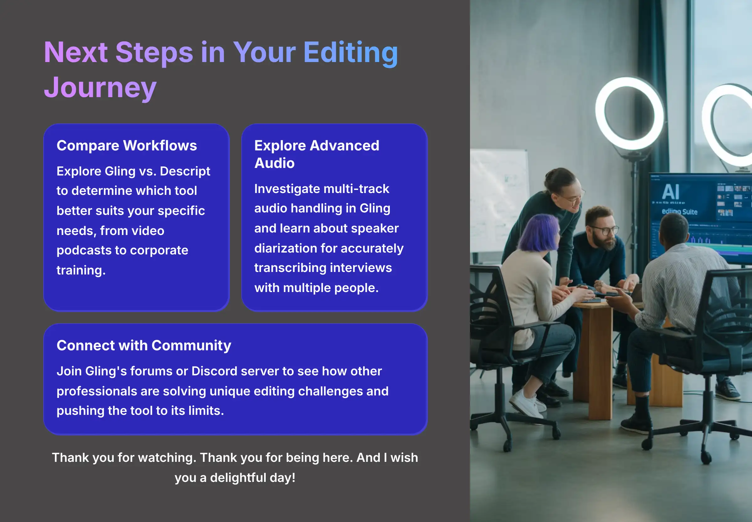 Next Steps in Your Editing Journey
