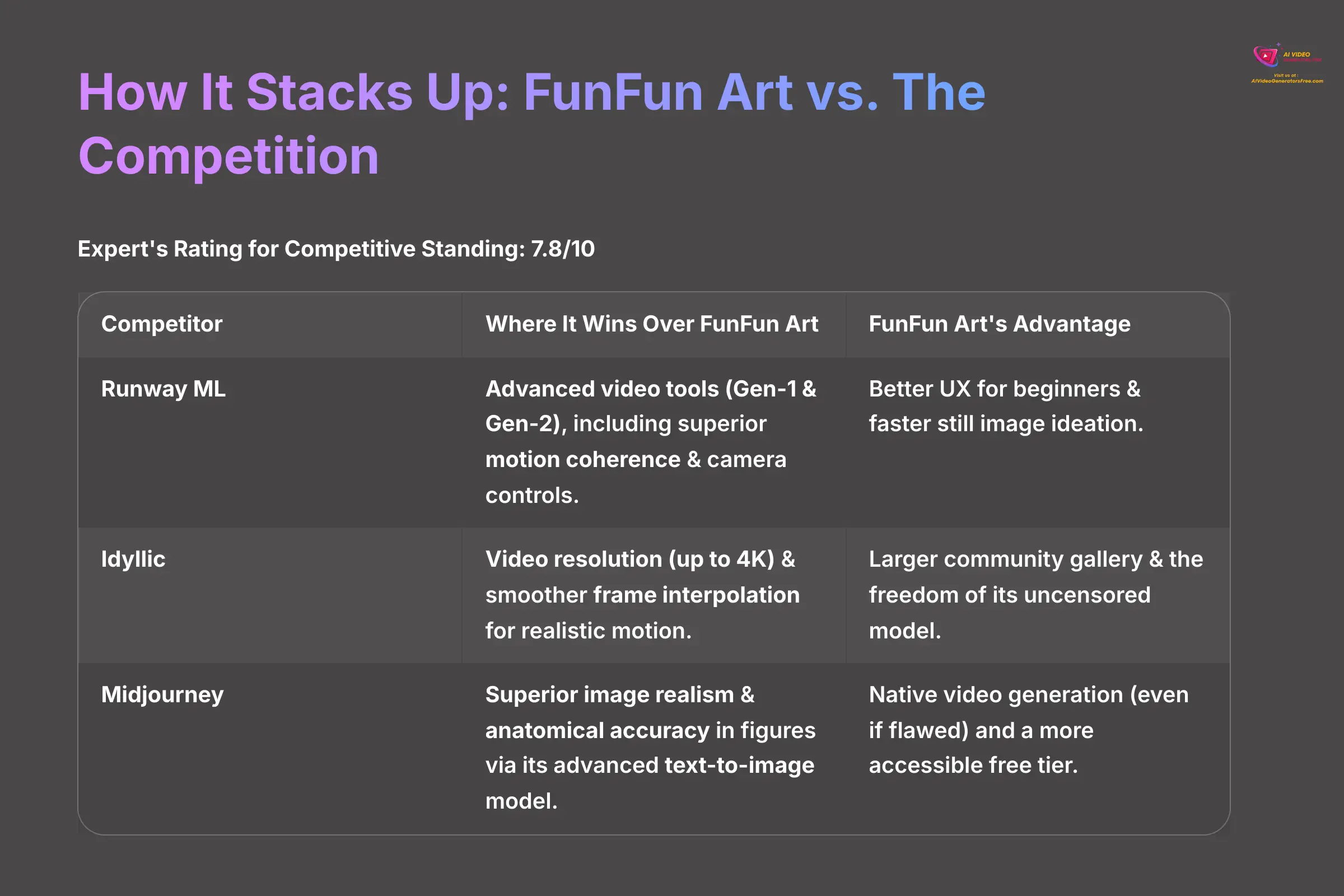 FunFun Art vs Competition Comparison