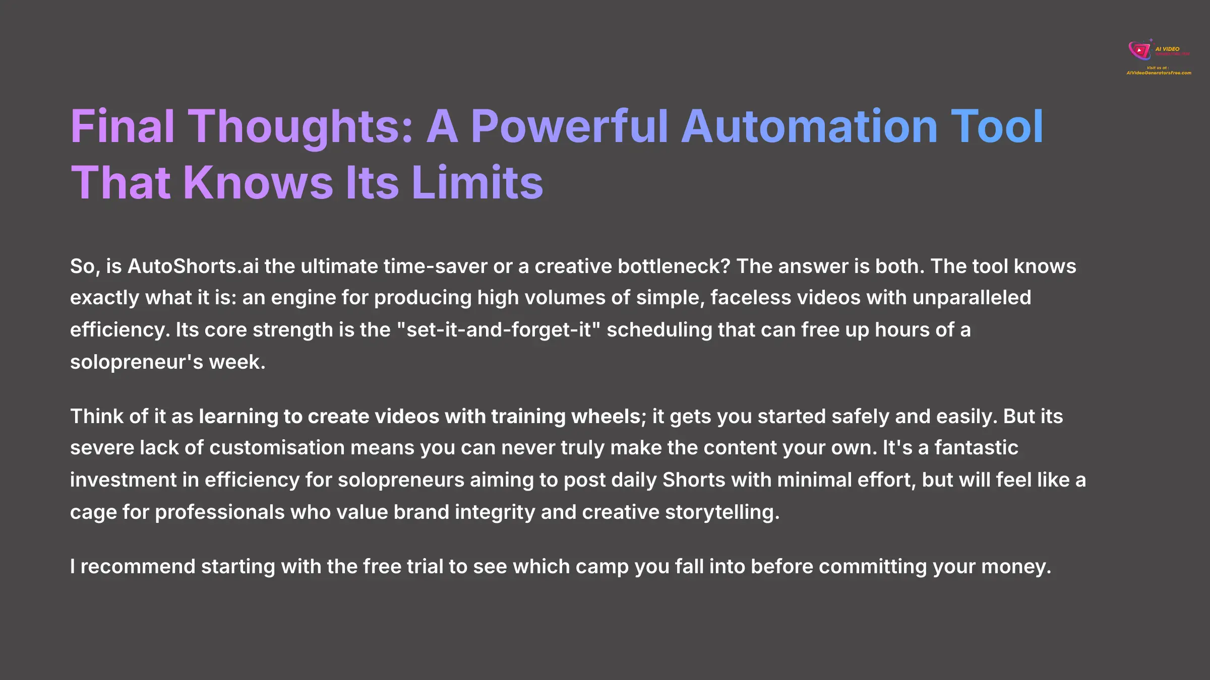 Final Thoughts - A Powerful Automation Tool That Knows Its Limits