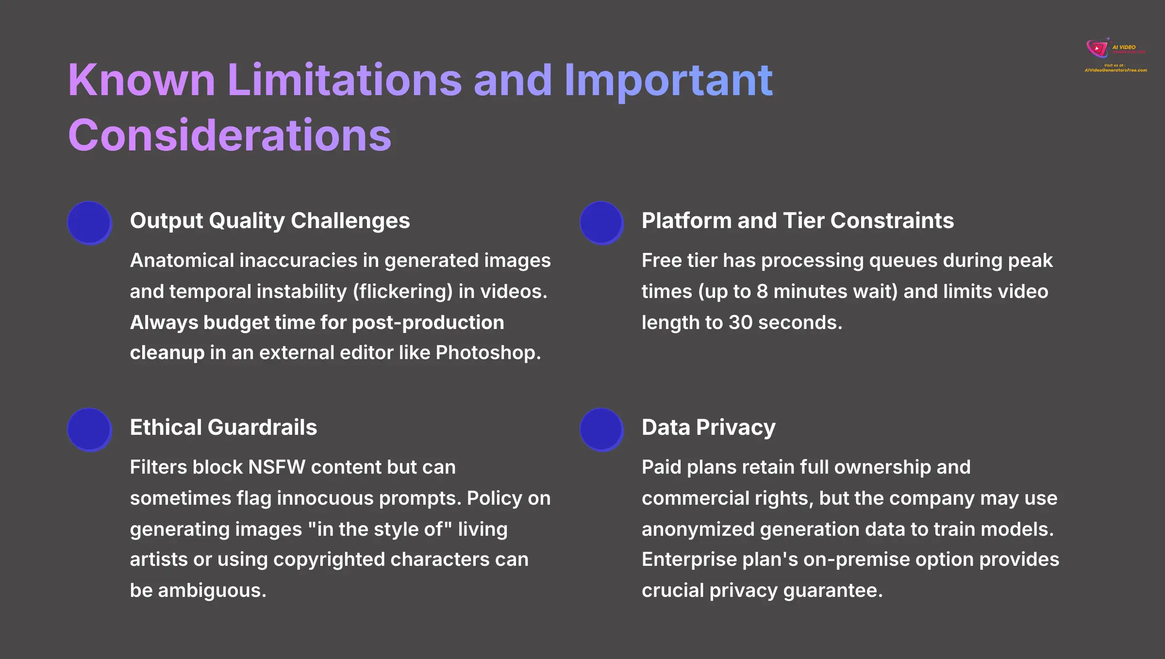 Known Limitations and Important Considerations