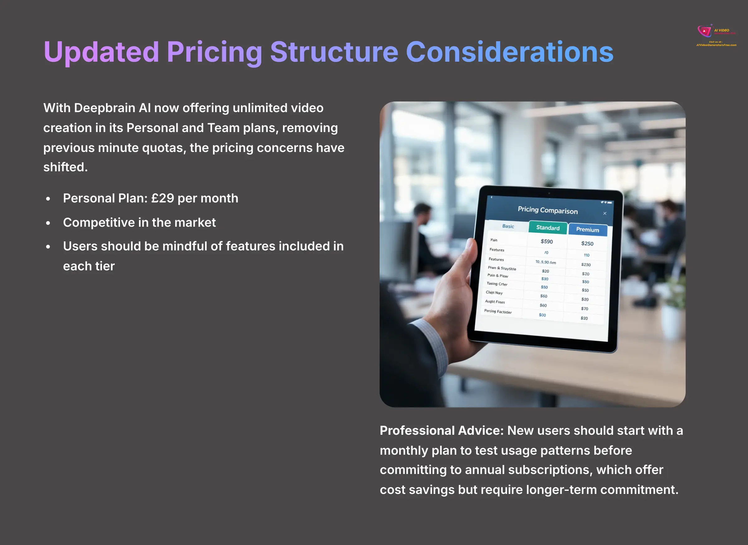 Updated Pricing Structure Considerations