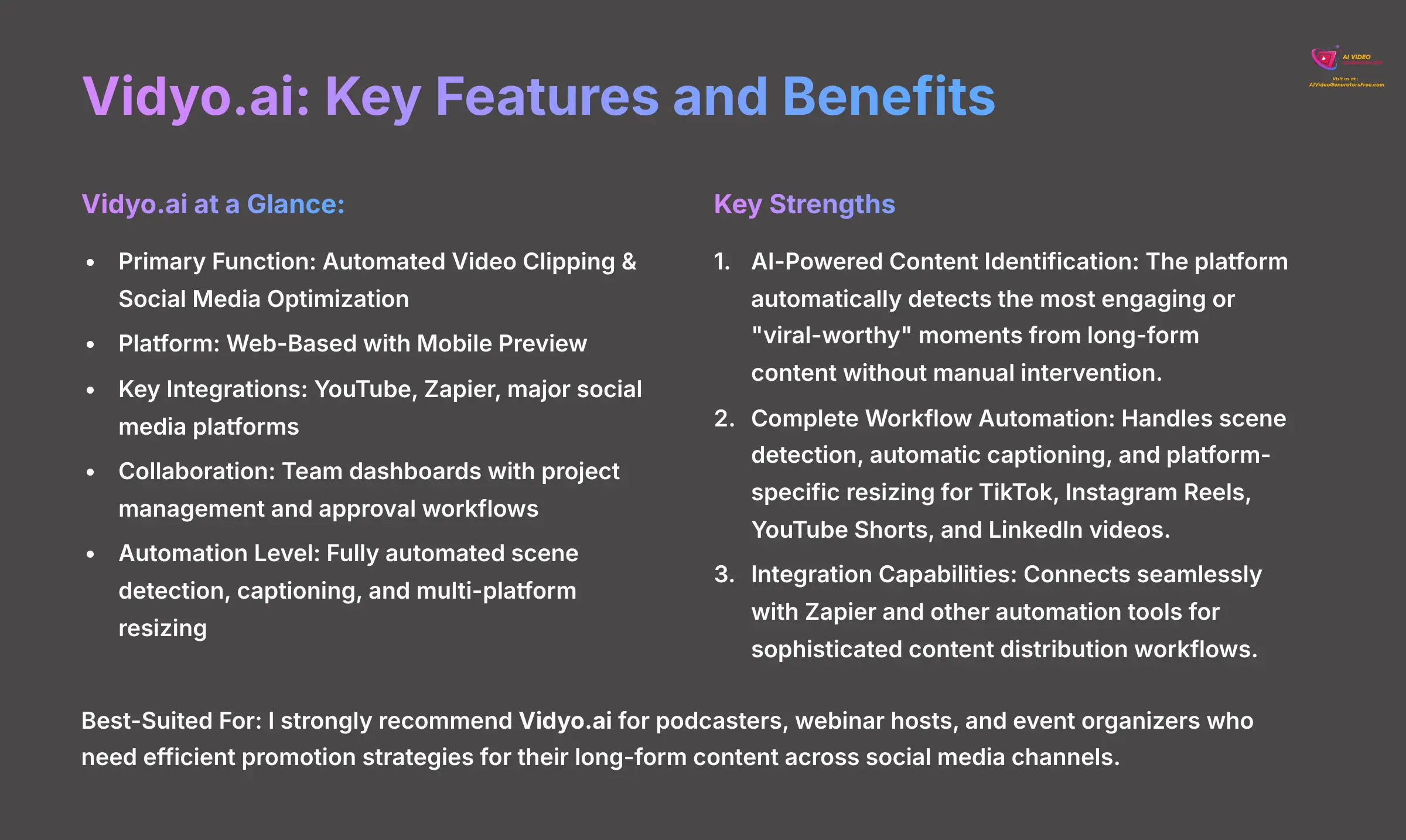 15_Vidyoai-Key-Features-and-Benefits_AI-video-generators-free_aivideogeneratorsfree.com_
