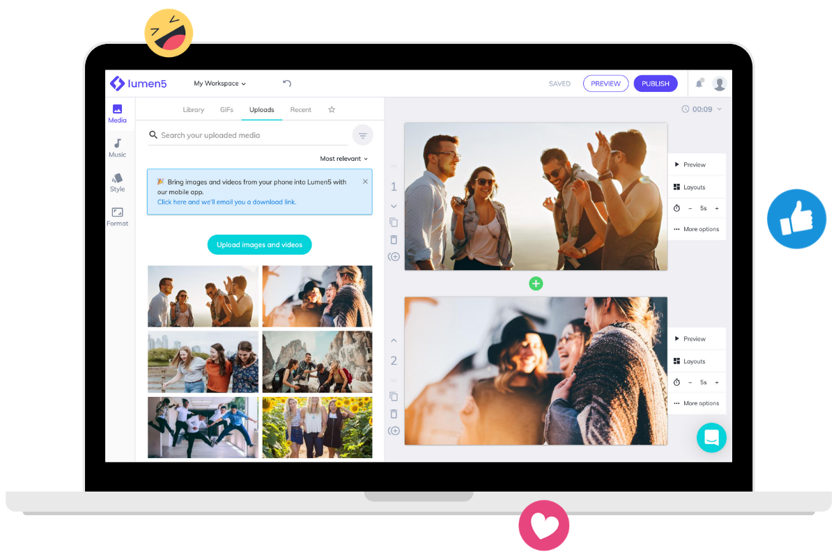 InVideo Template Library Interface