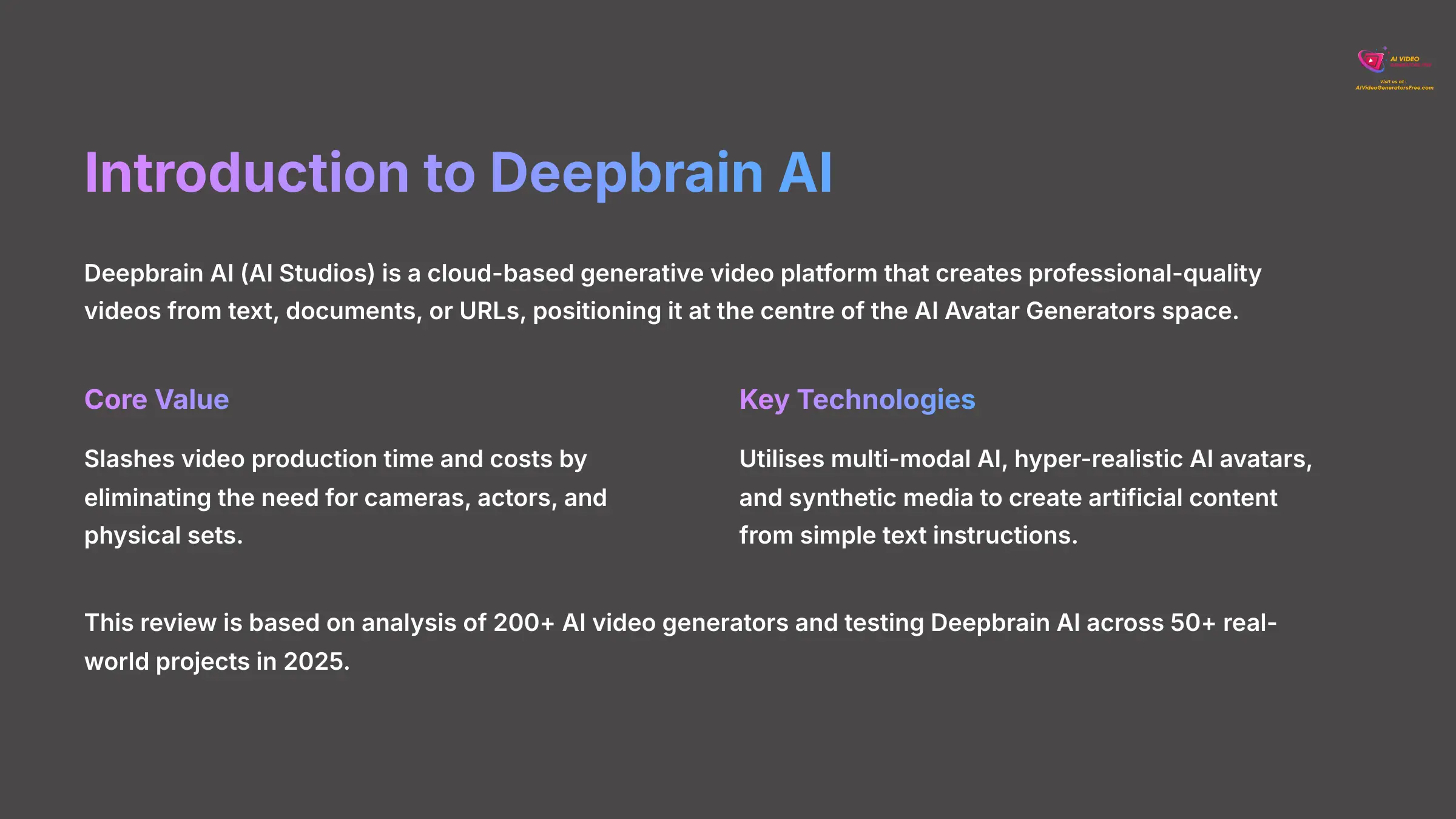 Introduction to Deepbrain AI - AI video generators free