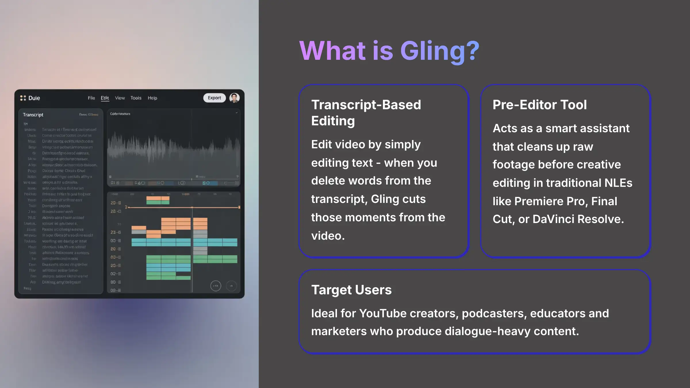 What is Gling - AI Video Editor