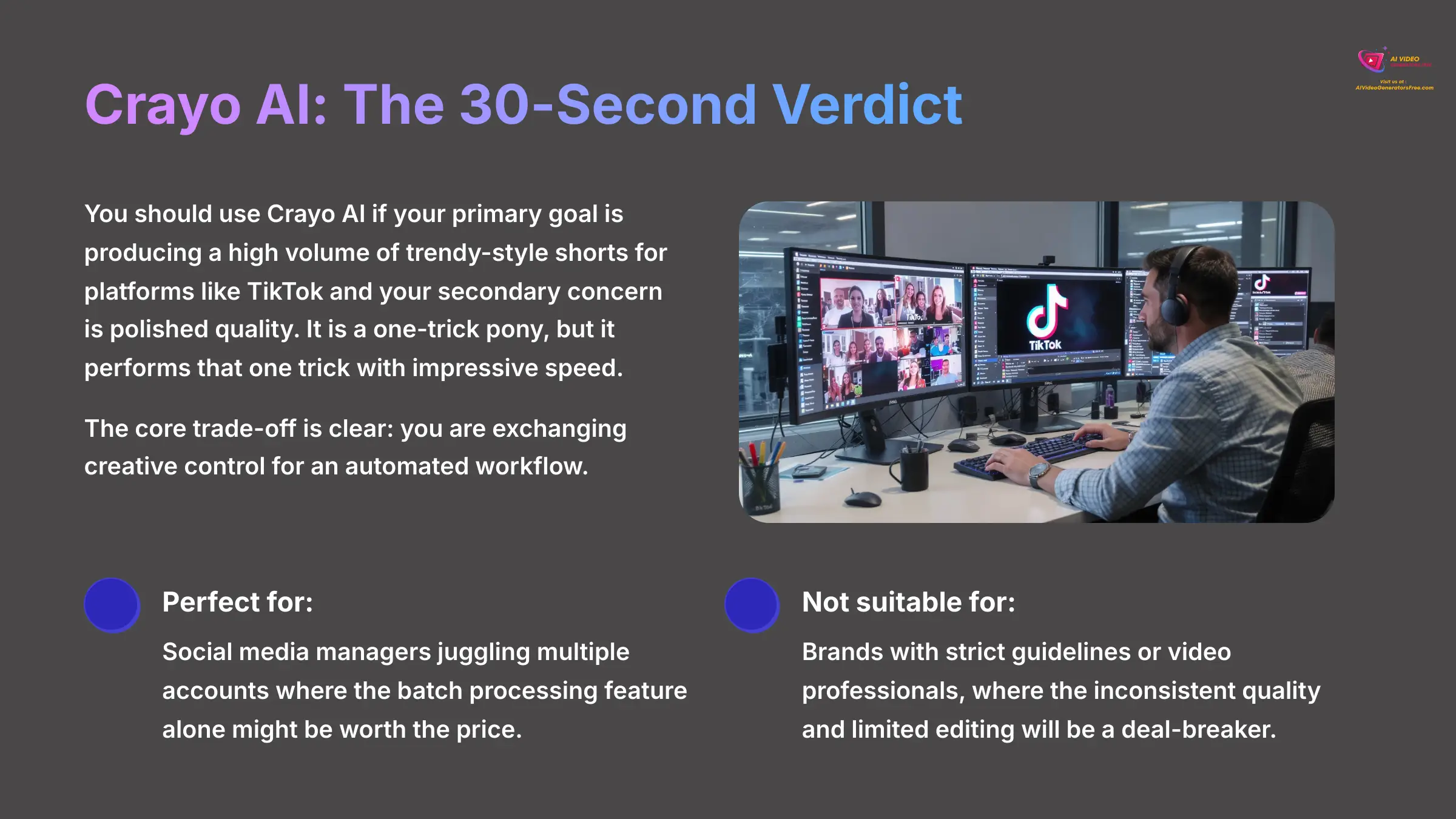 Crayo AI The 30-Second Verdict