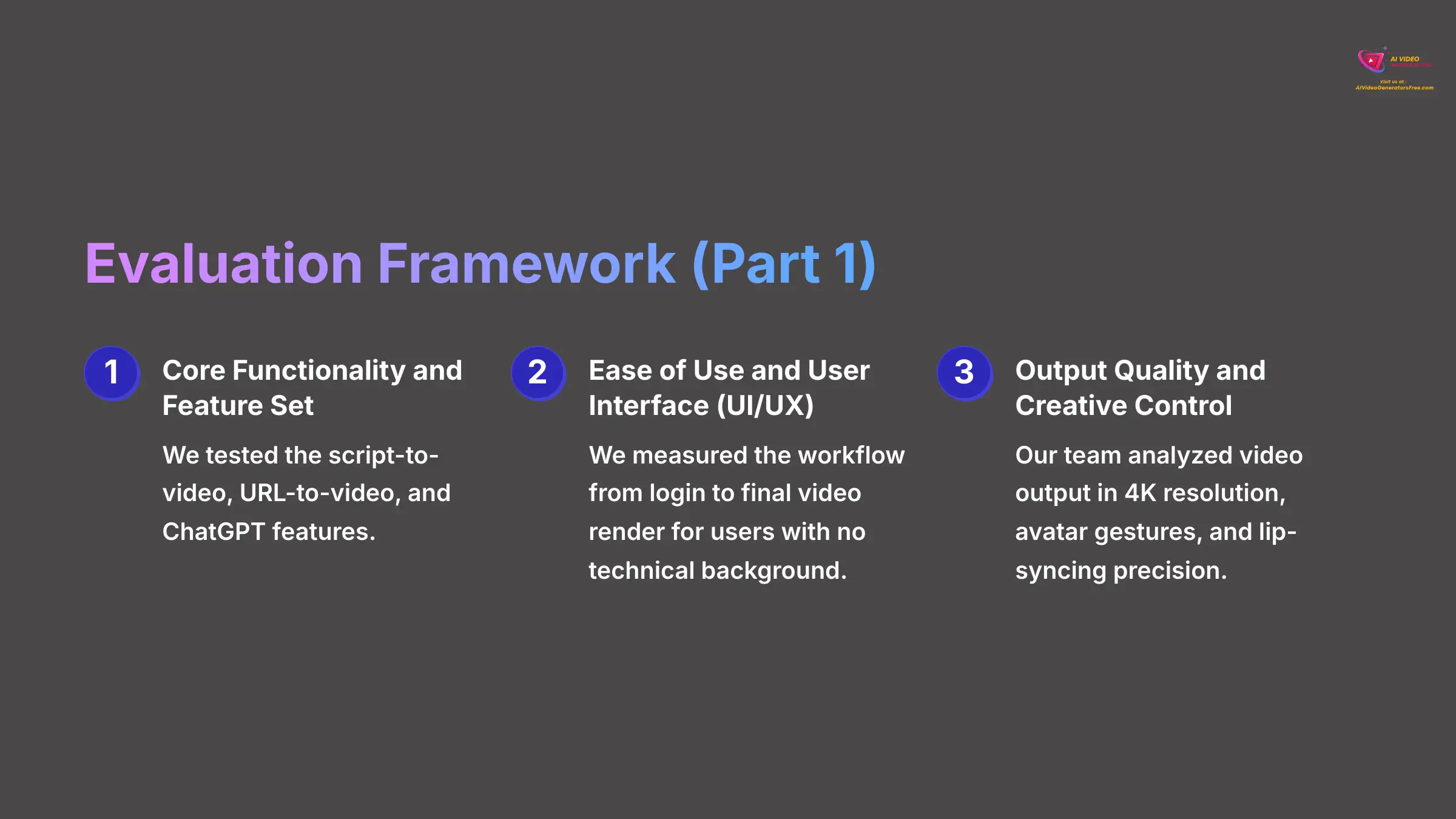 Evaluation Framework Part 1