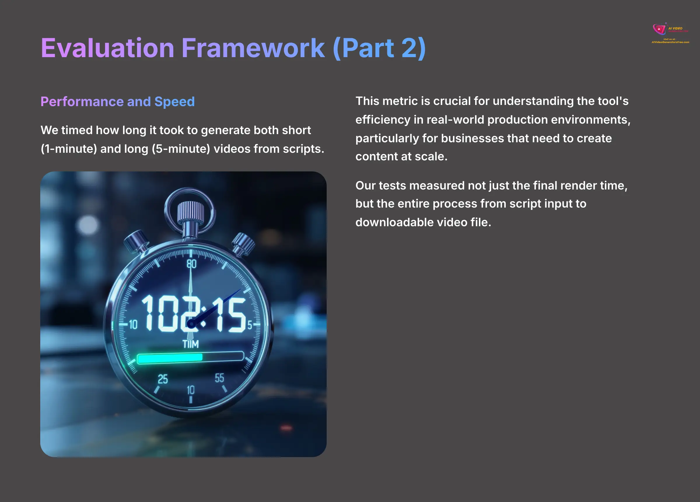 Evaluation Framework Part 2