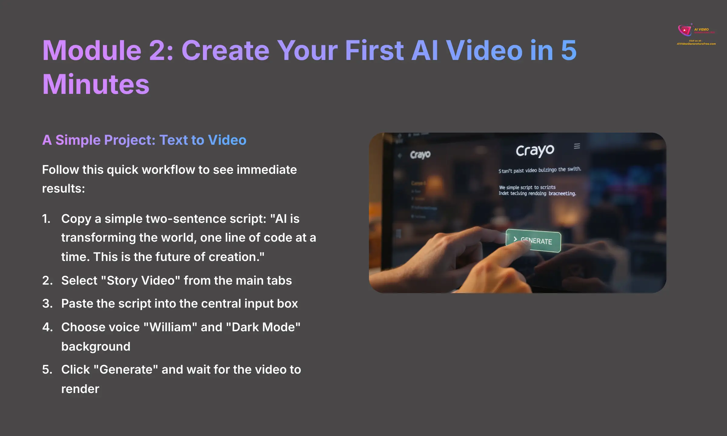 5_Module-2-Create-Your-First-AI-Video-in-5-Minutes_AI-video-generators-free_aivideogeneratorsfree.com_