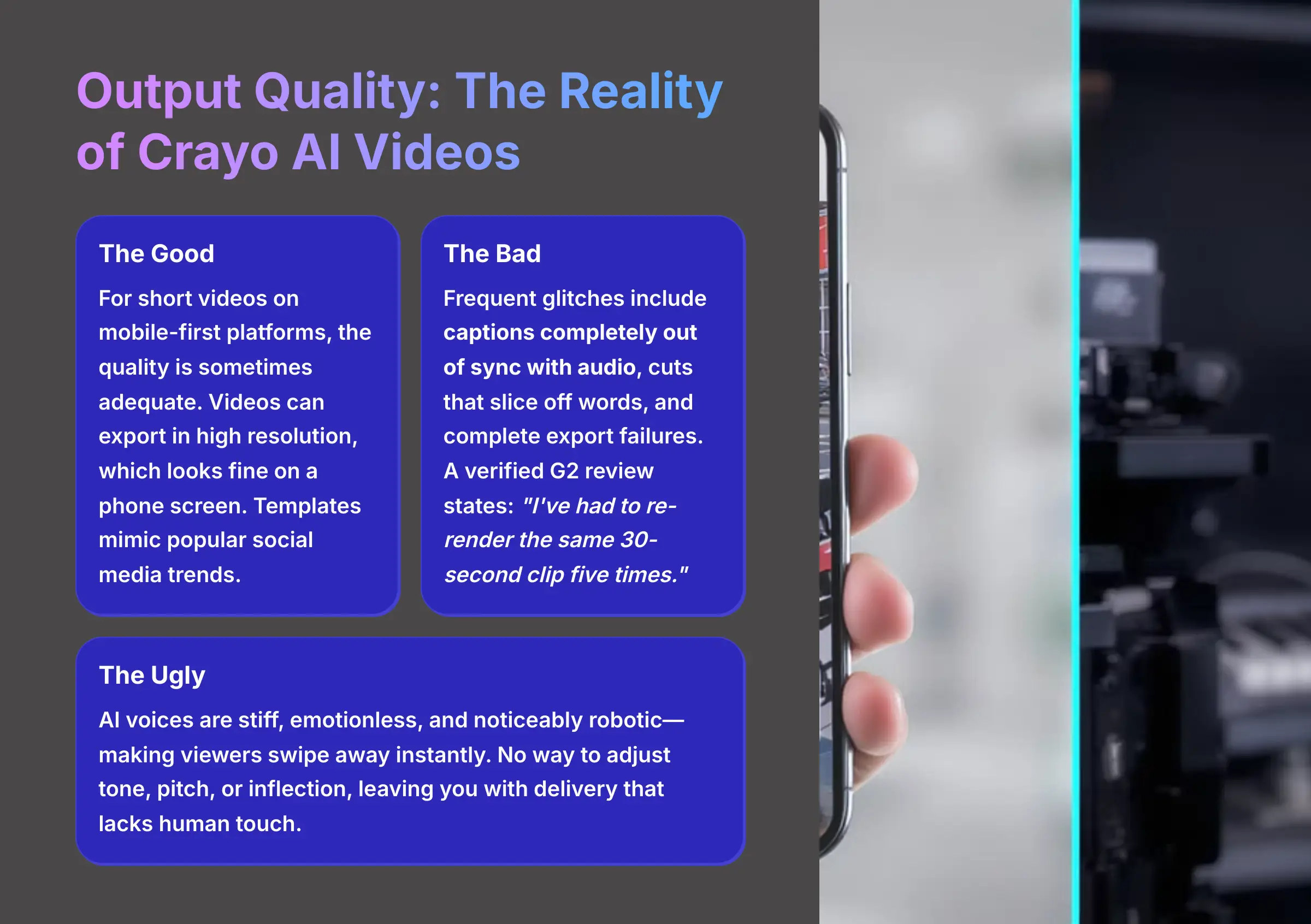 Output Quality The Reality of Crayo AI Videos
