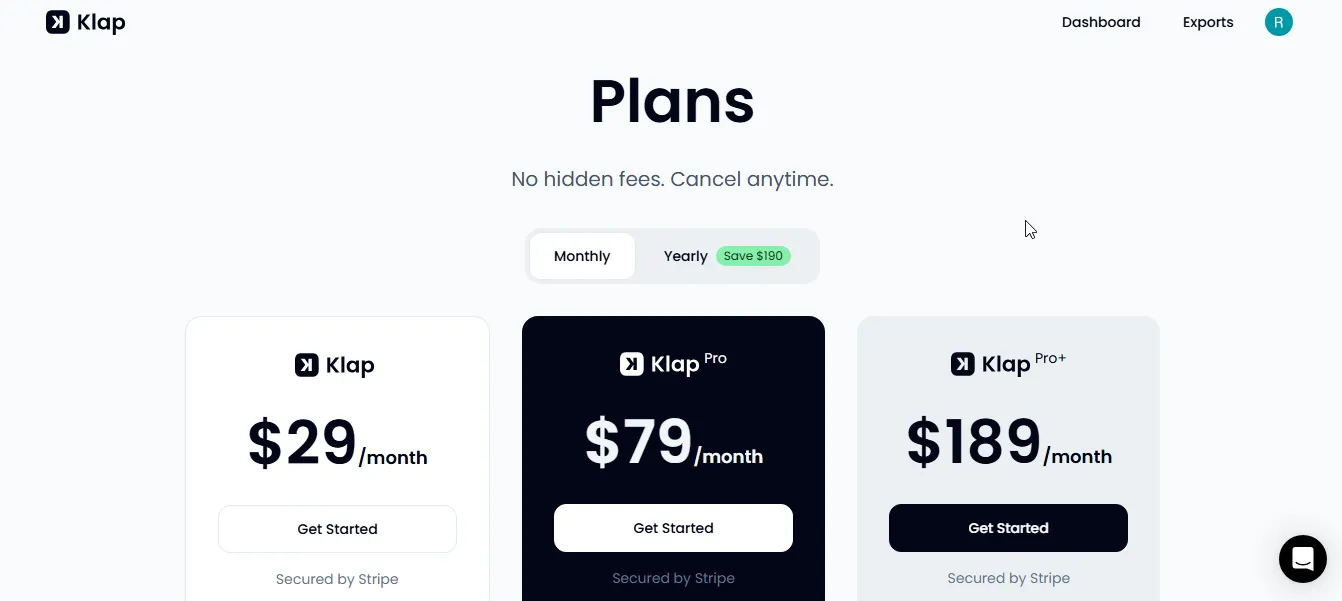 Klap AI core features and capabilities dashboard