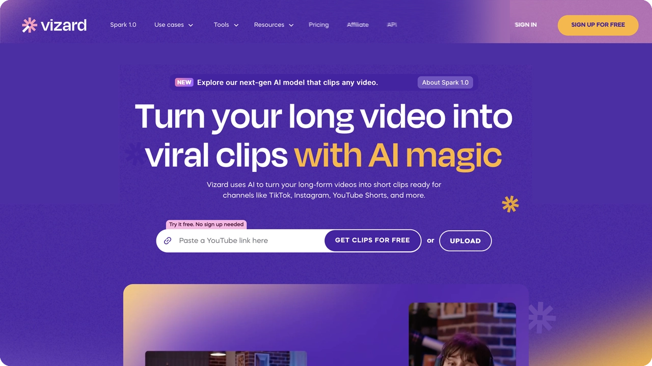 Vizard AI vs Opus Clip comparison interface