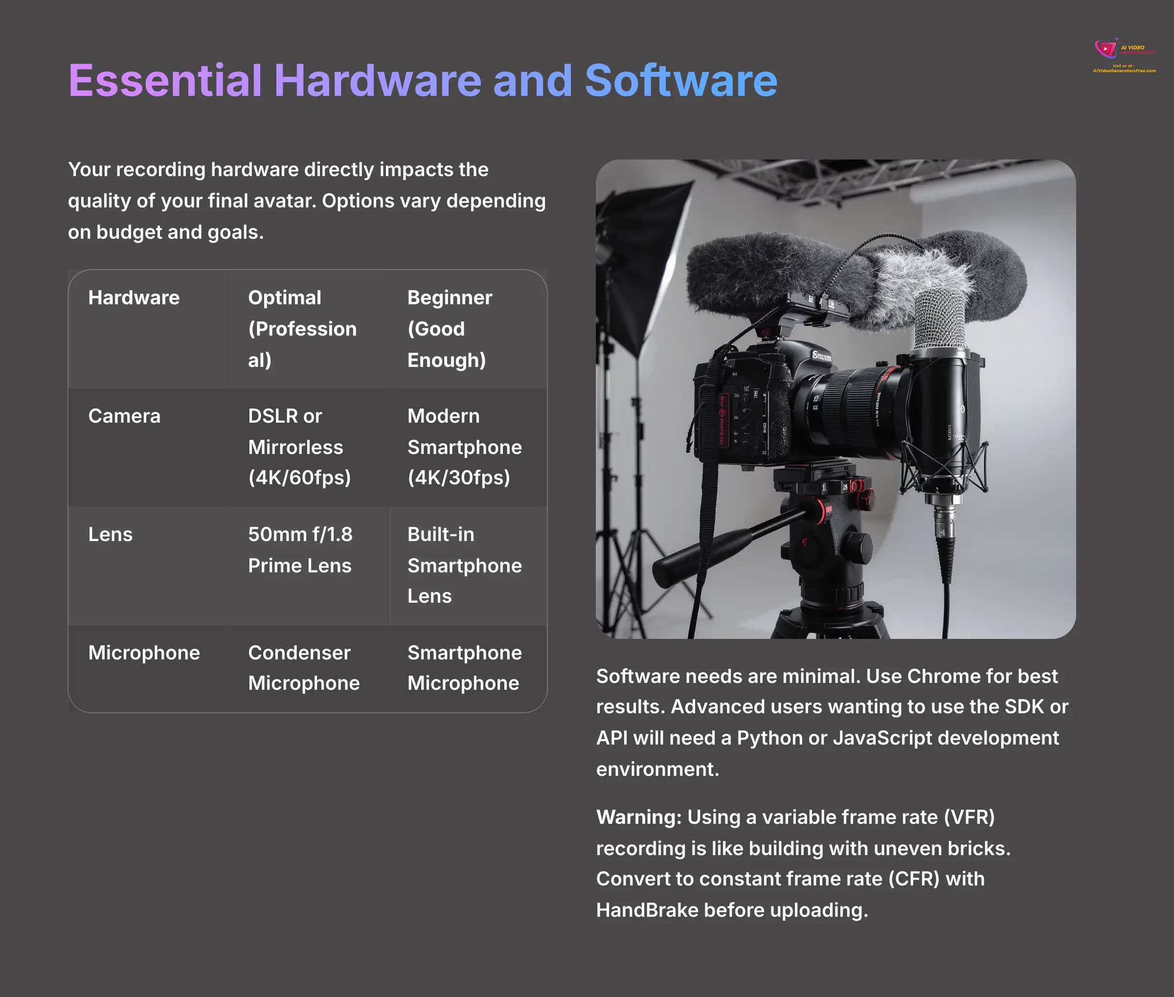 6_Essential-Hardware-and-Software_AI-video-generators-free_aivideogeneratorsfree.com_