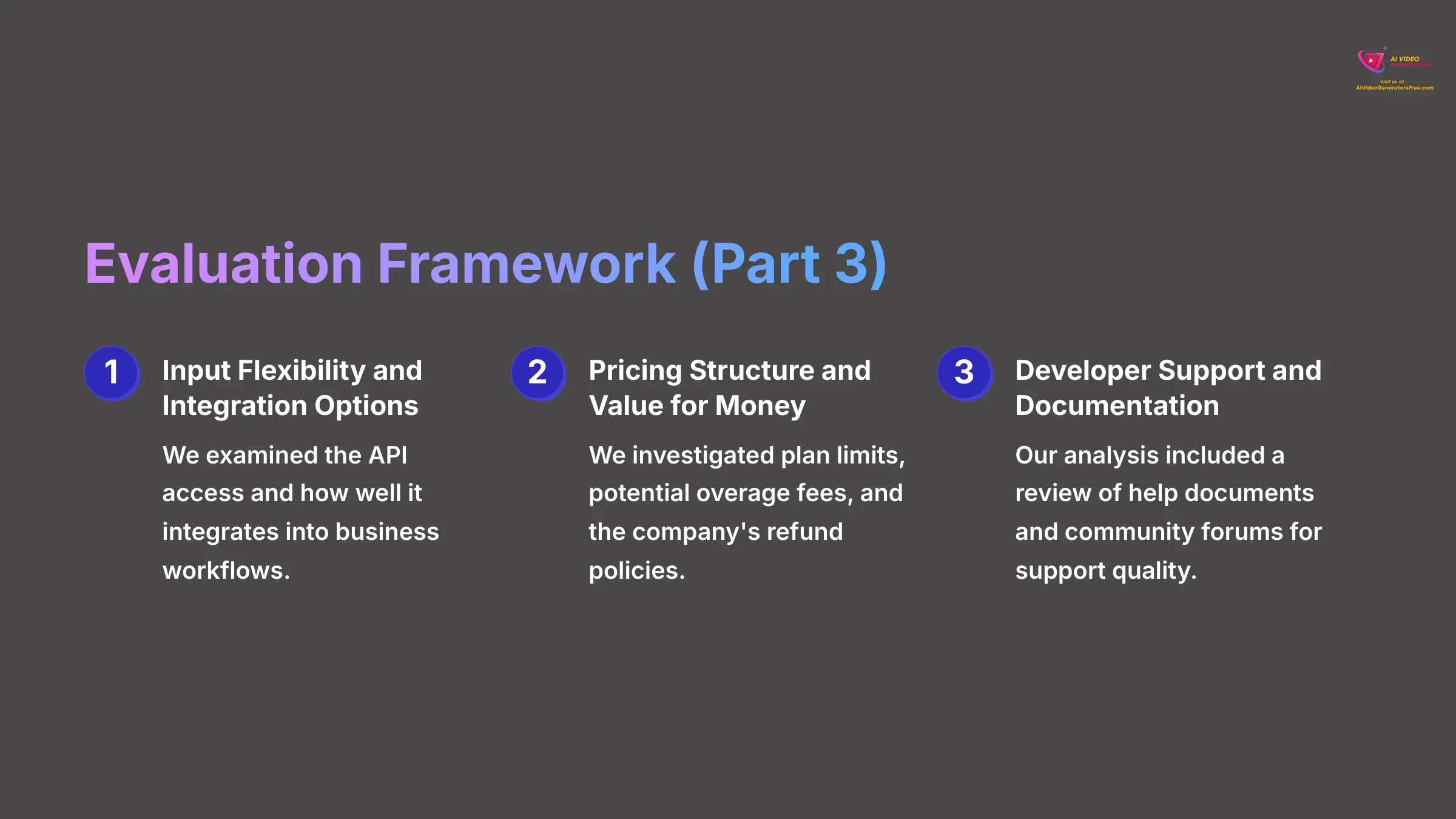 Evaluation Framework Part 3