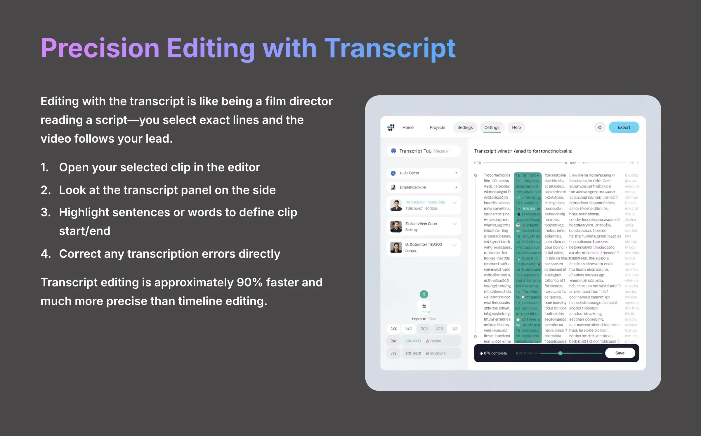 Precision Editing with Transcript