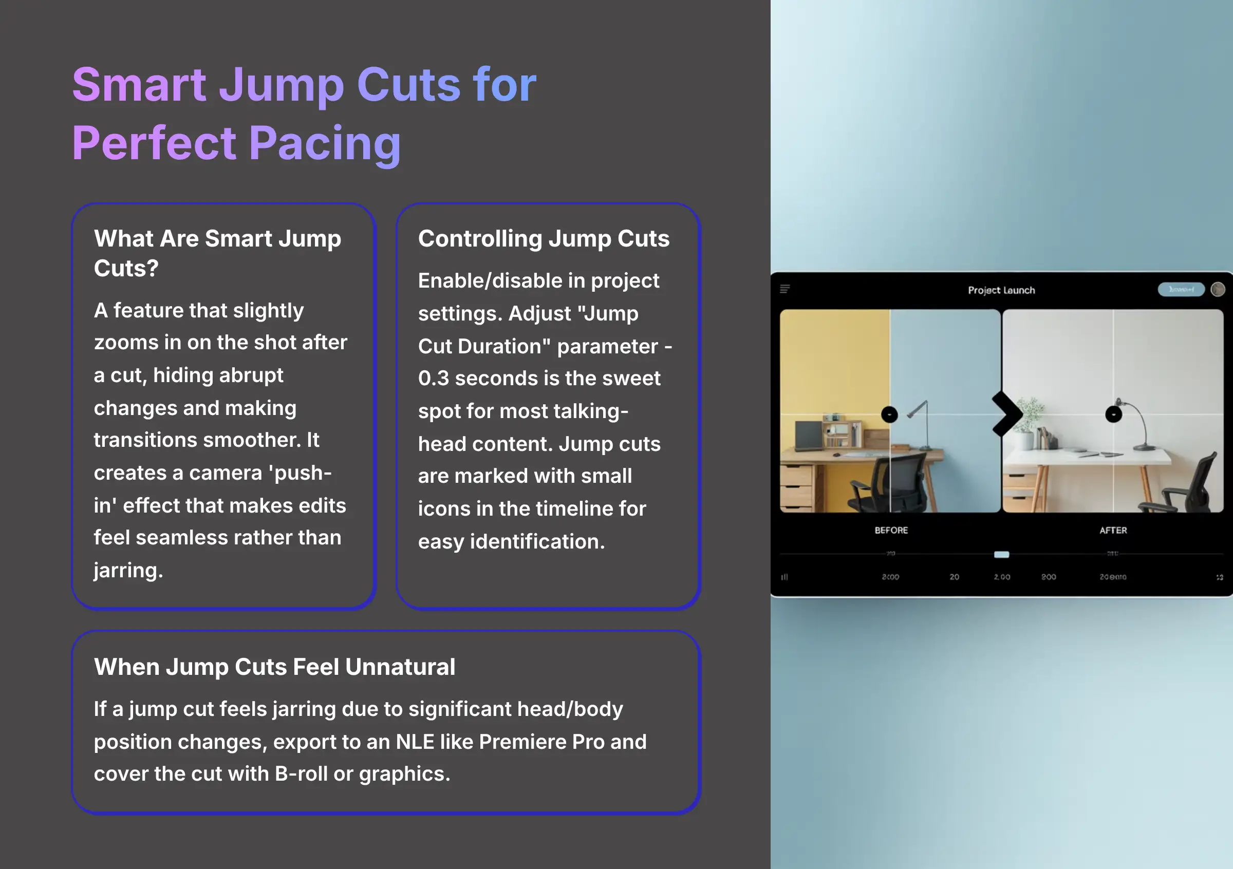 Smart Jump Cuts for Perfect Pacing