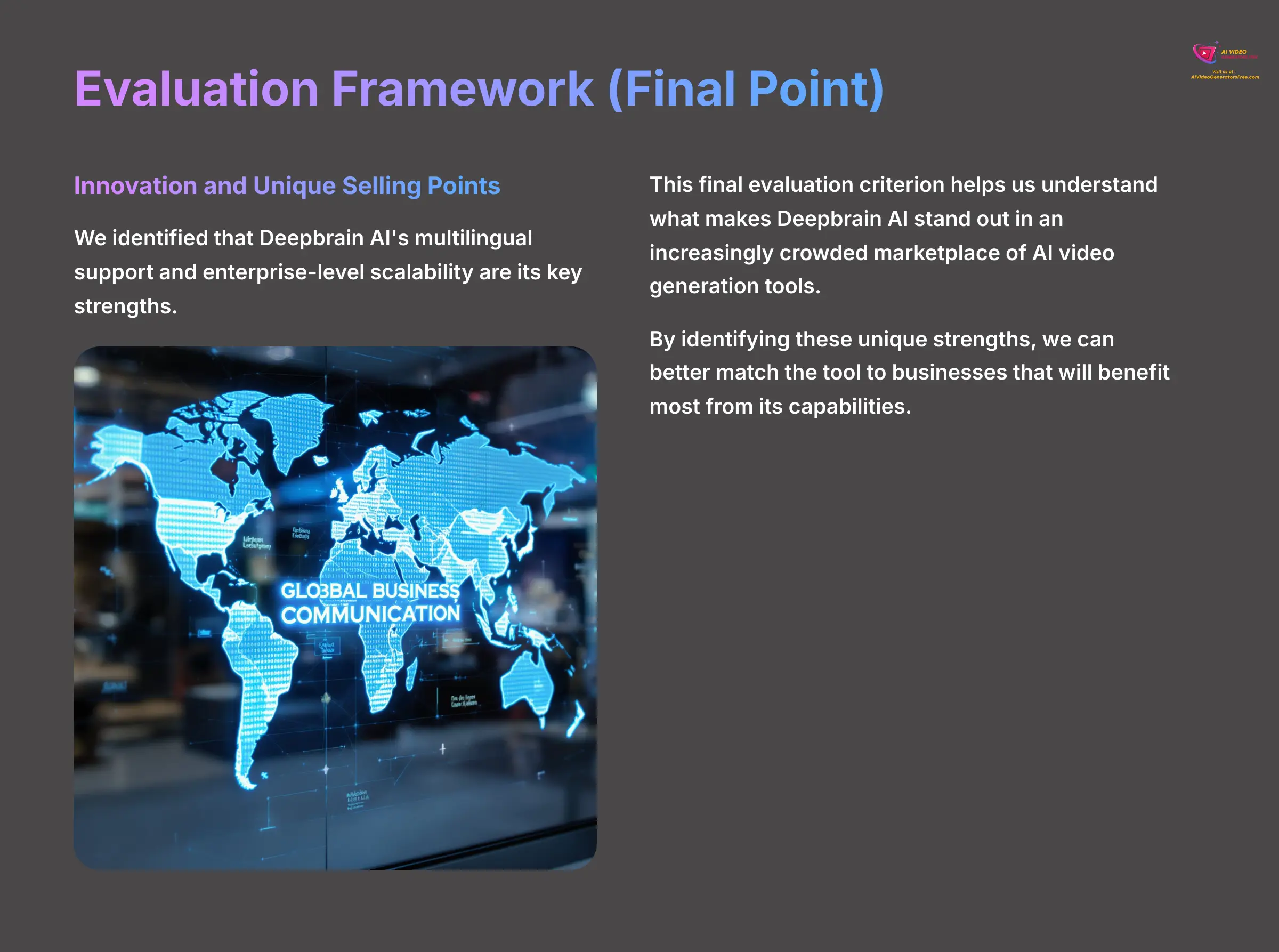 Evaluation Framework Final Point