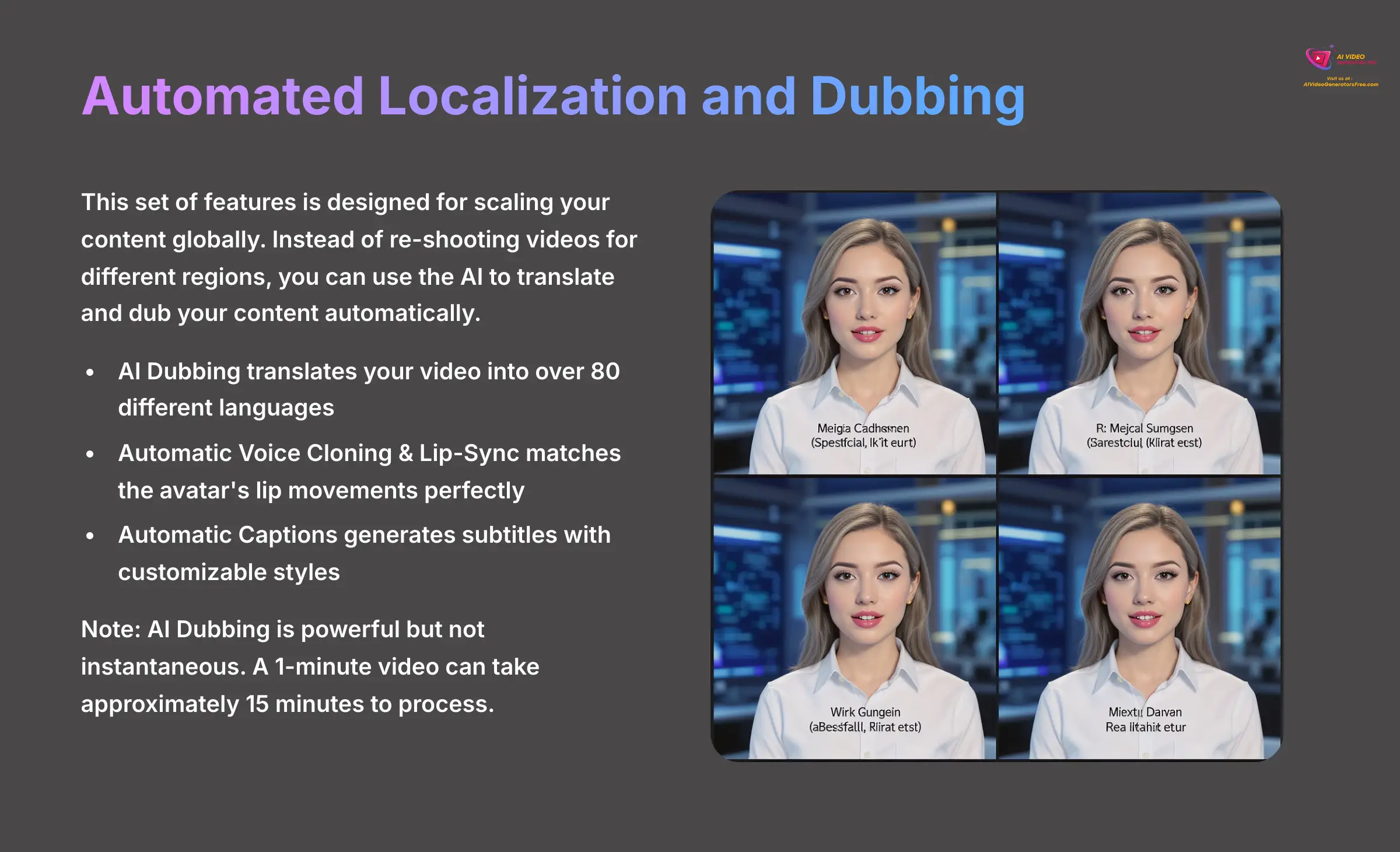 Automated Localization and Dubbing