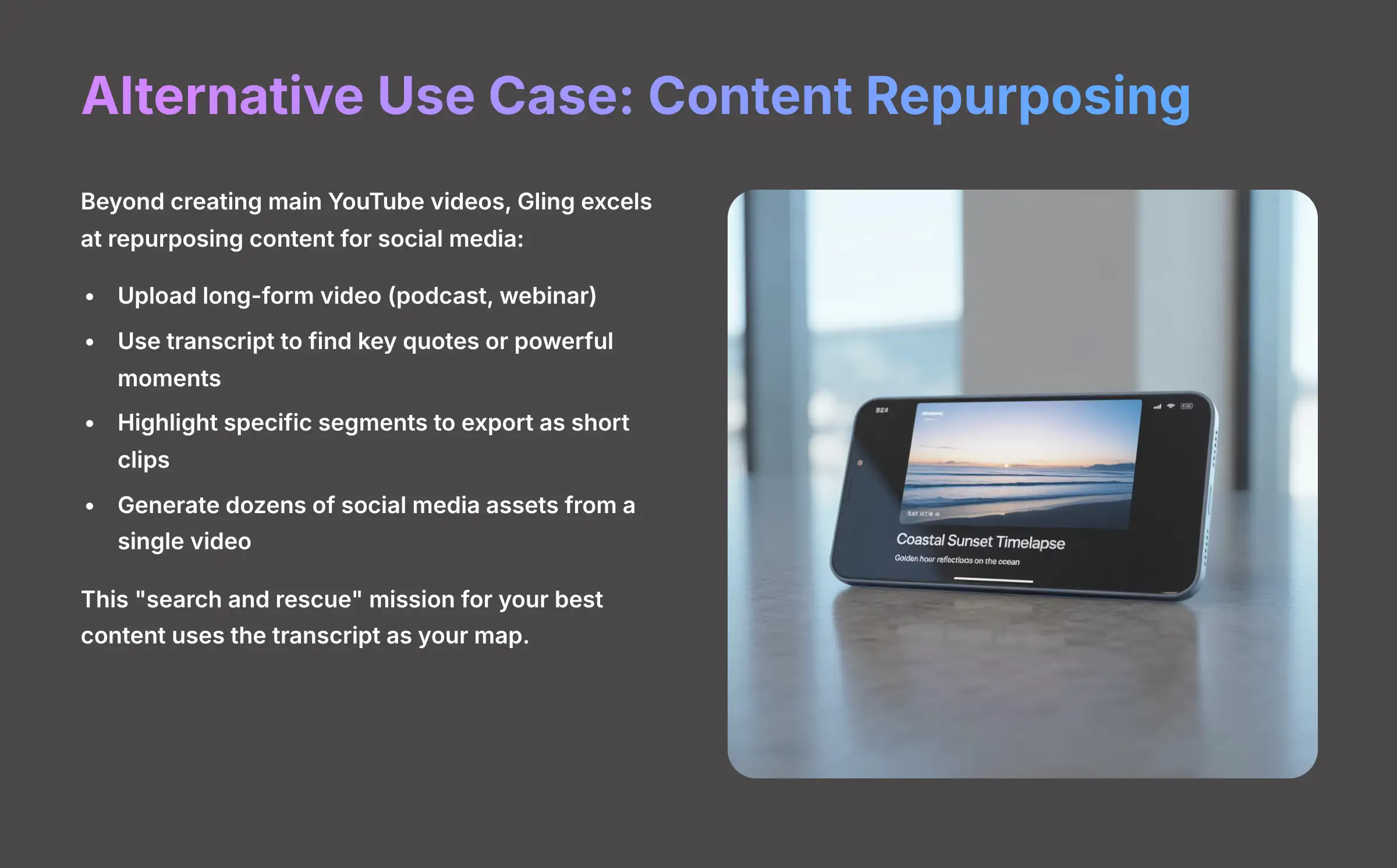 Alternative Use Case: Content Repurposing - AI video generators free