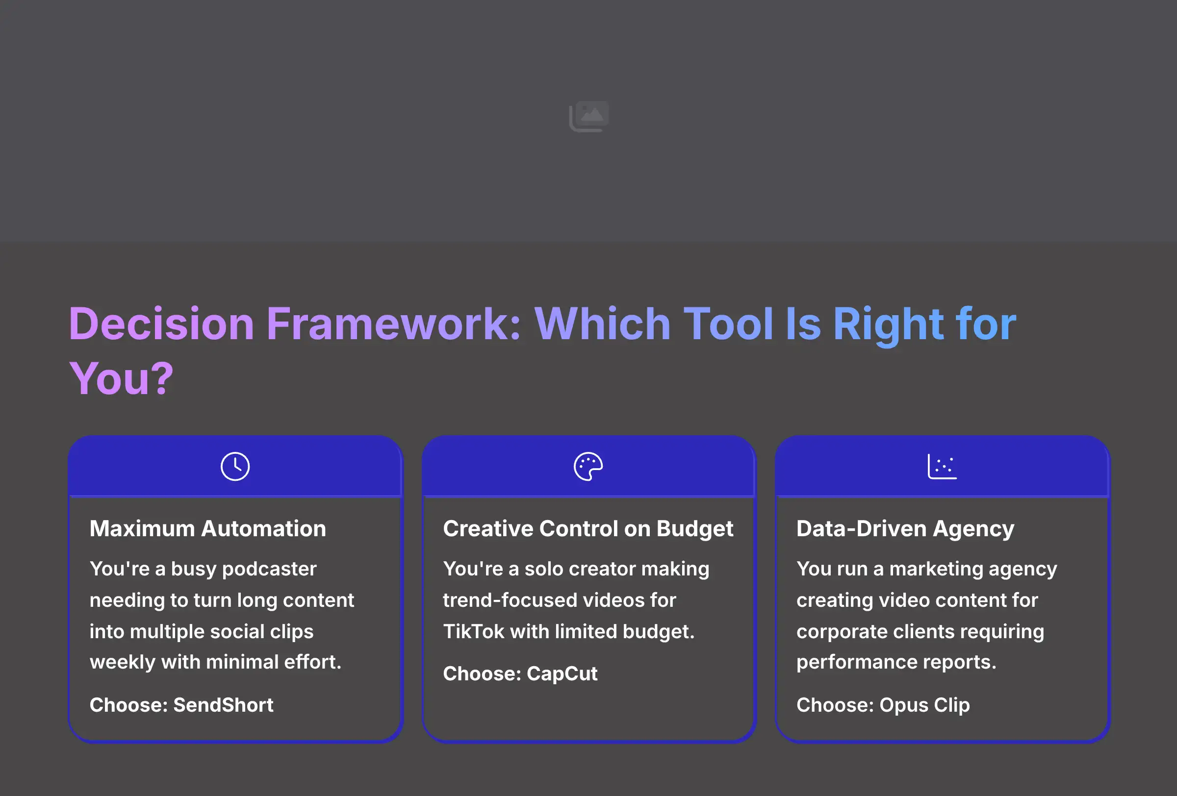 Decision Framework Which Tool Is Right for You
