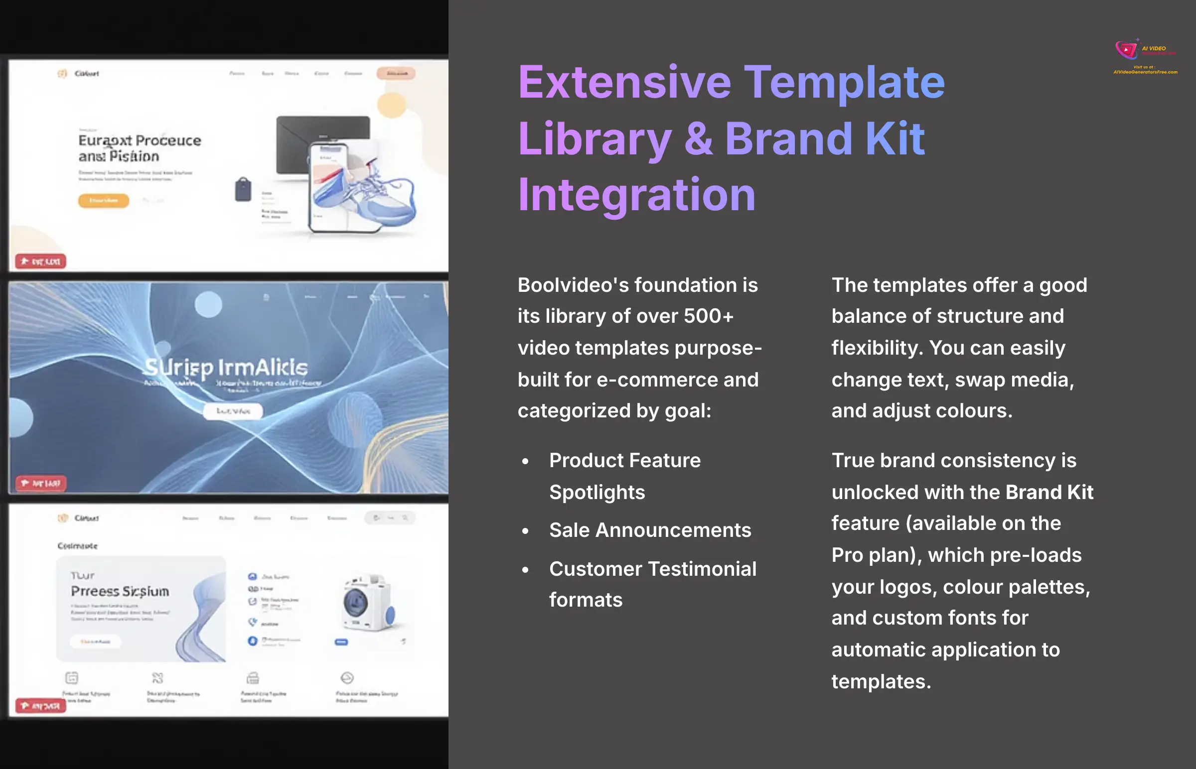 Extensive Template Library and Brand Kit Integration