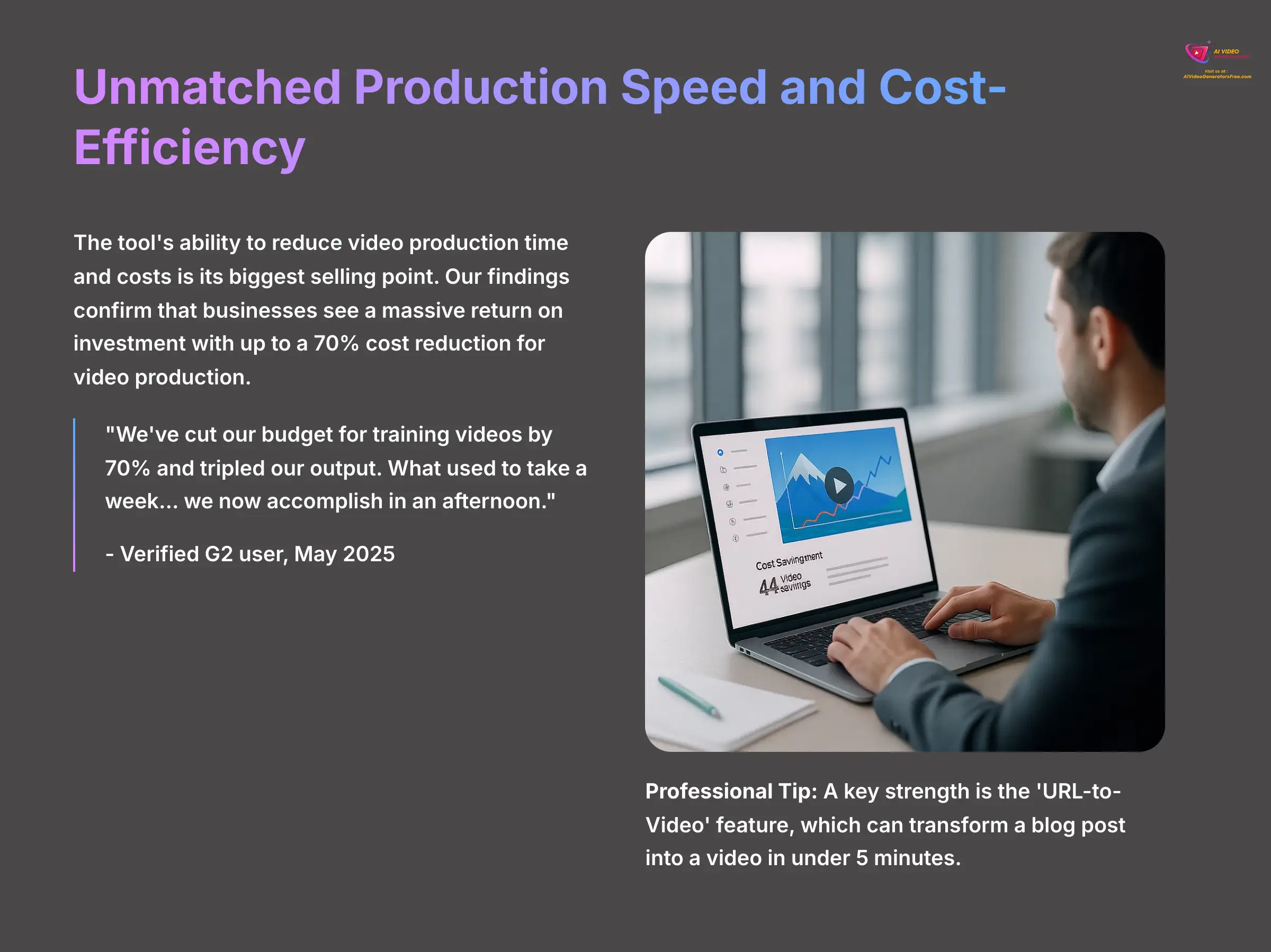 Unmatched Production Speed and Cost Efficiency