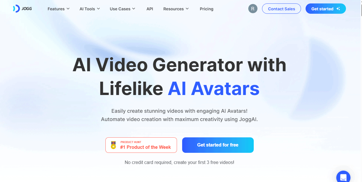 Jogg AI Homepage Dashboard