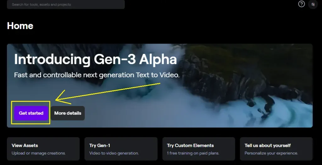 Runway Gen-3 AI Video Generator Interface