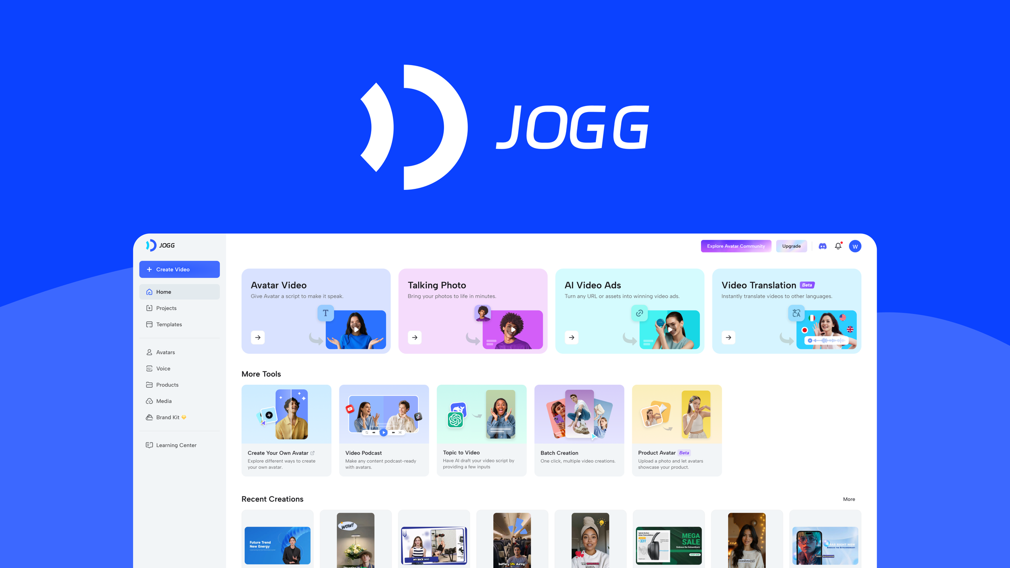 JoggAI AI Avatar Platform Interface