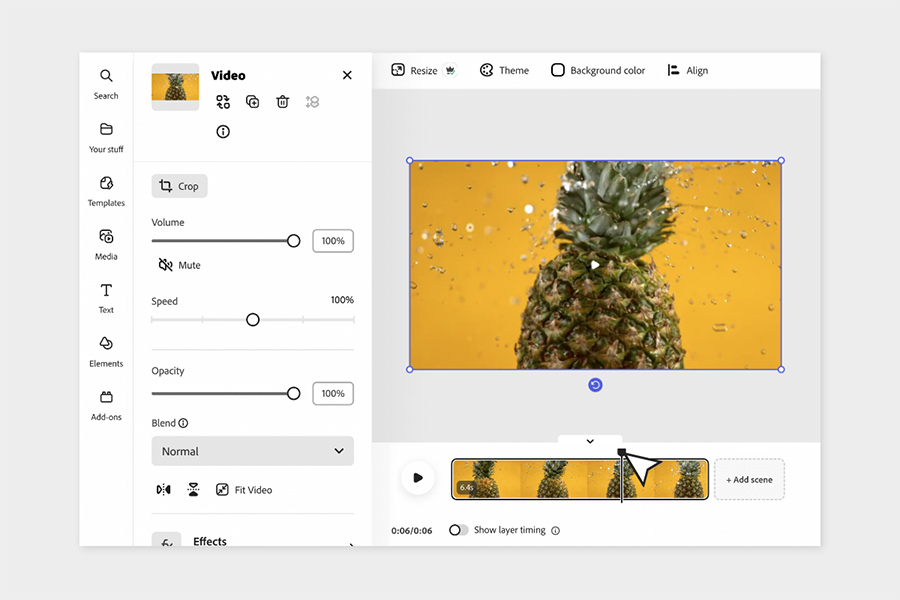 Adobe Express video editor