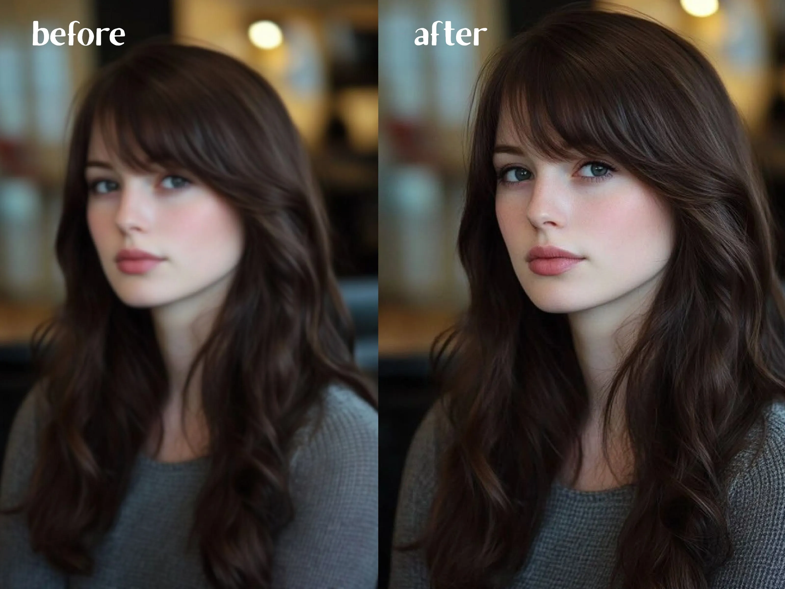 Before and After AI Face Enhancement
