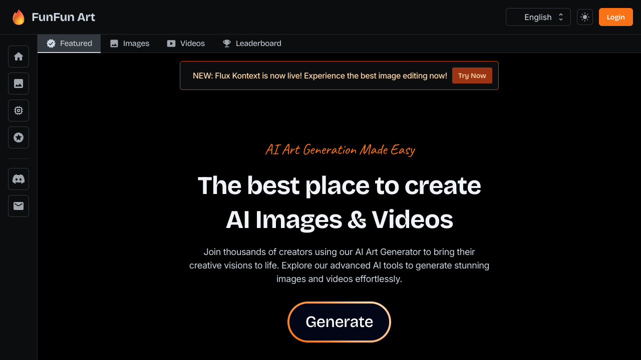 FunFun Art AI Video Generator Interface Screenshot