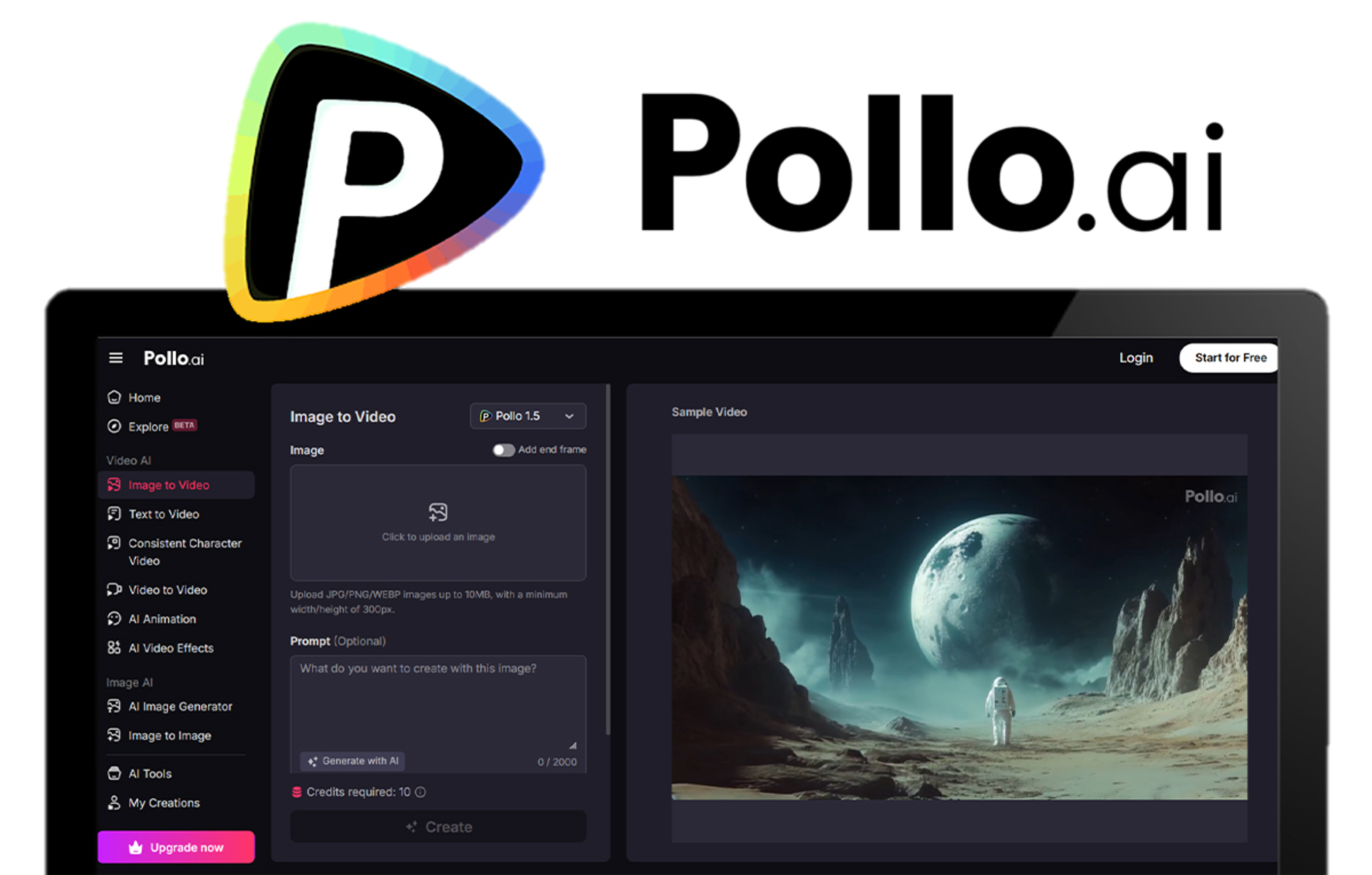 Pollo AI video generation interface