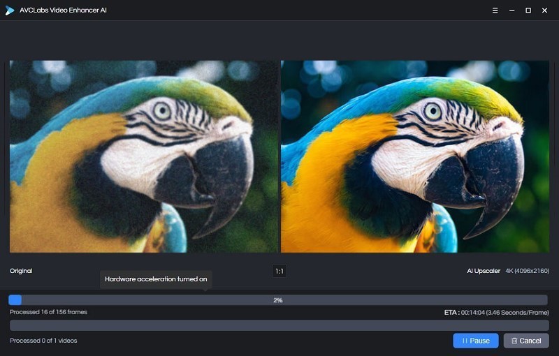 AVCLabs Video Enhancer AI Processing