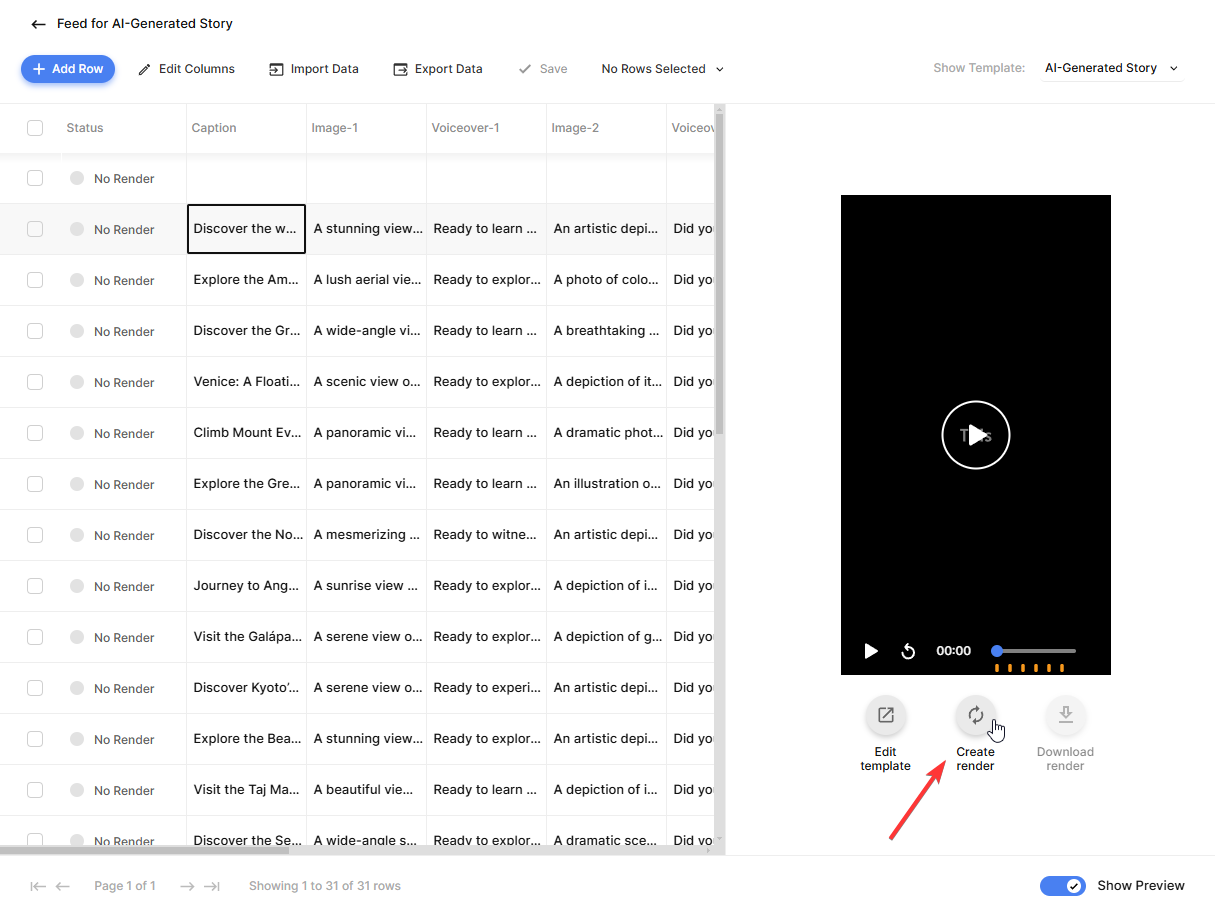 Mapping Spreadsheet Columns to Video Template Variables
