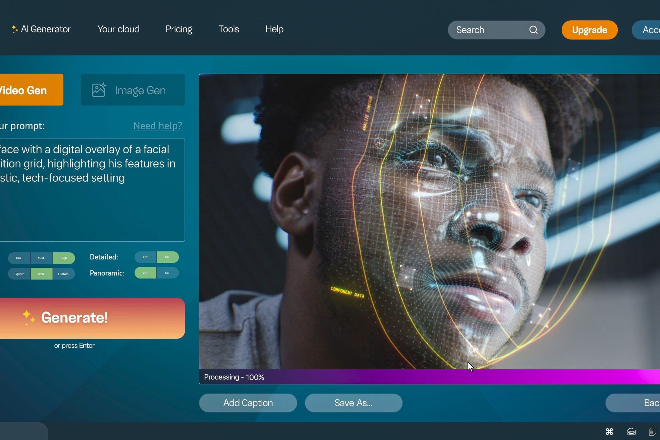 AI Video Generator User Interface