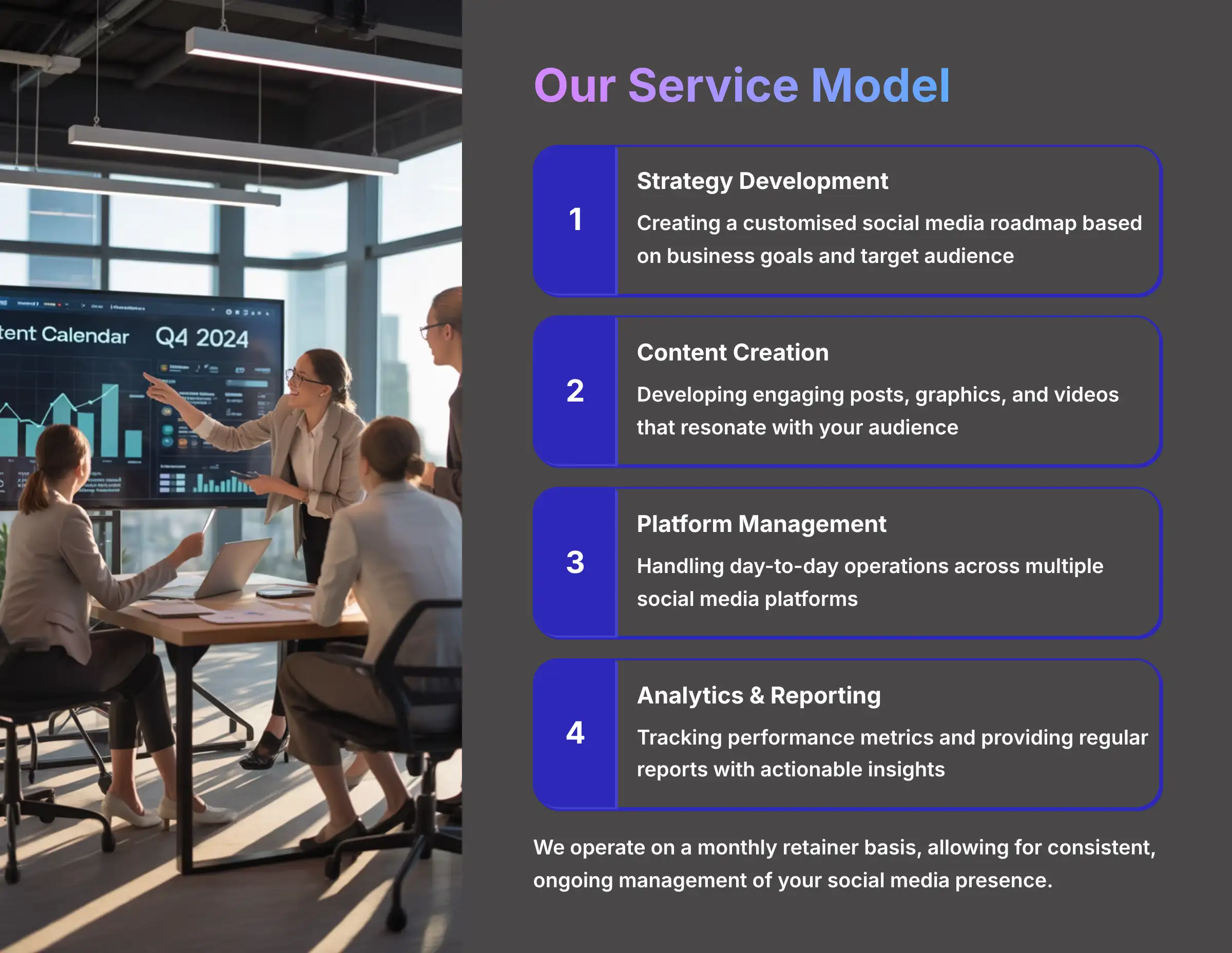 Latte Social Service Model - Strategy, Content Creation, Platform Management