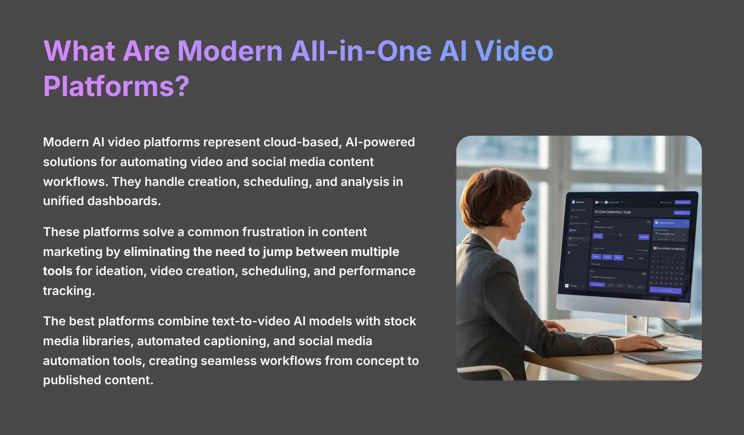 What Are Modern All-in-One AI Video Platforms