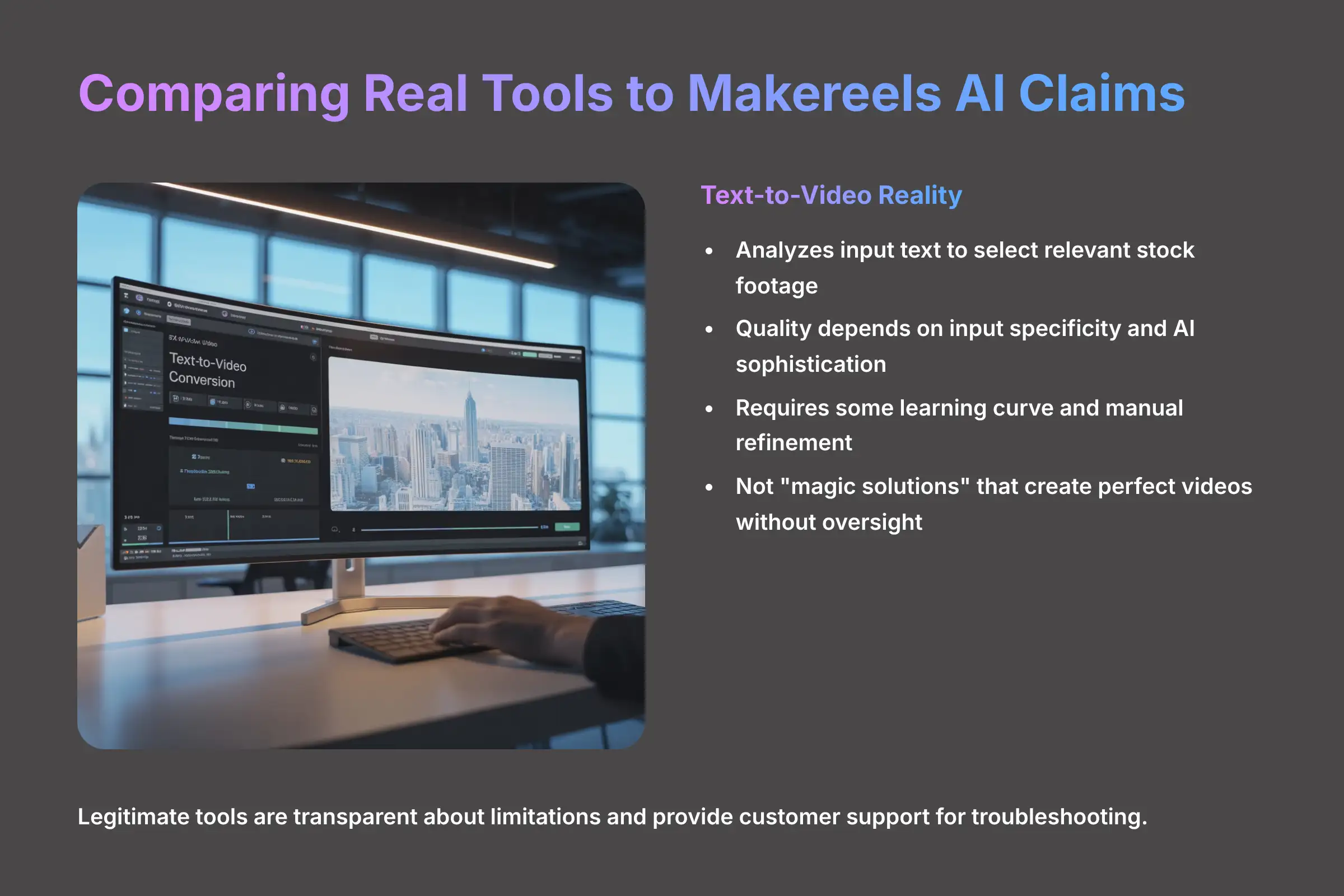 Comparing Real Tools to Makereels AI Claims - Feature analysis