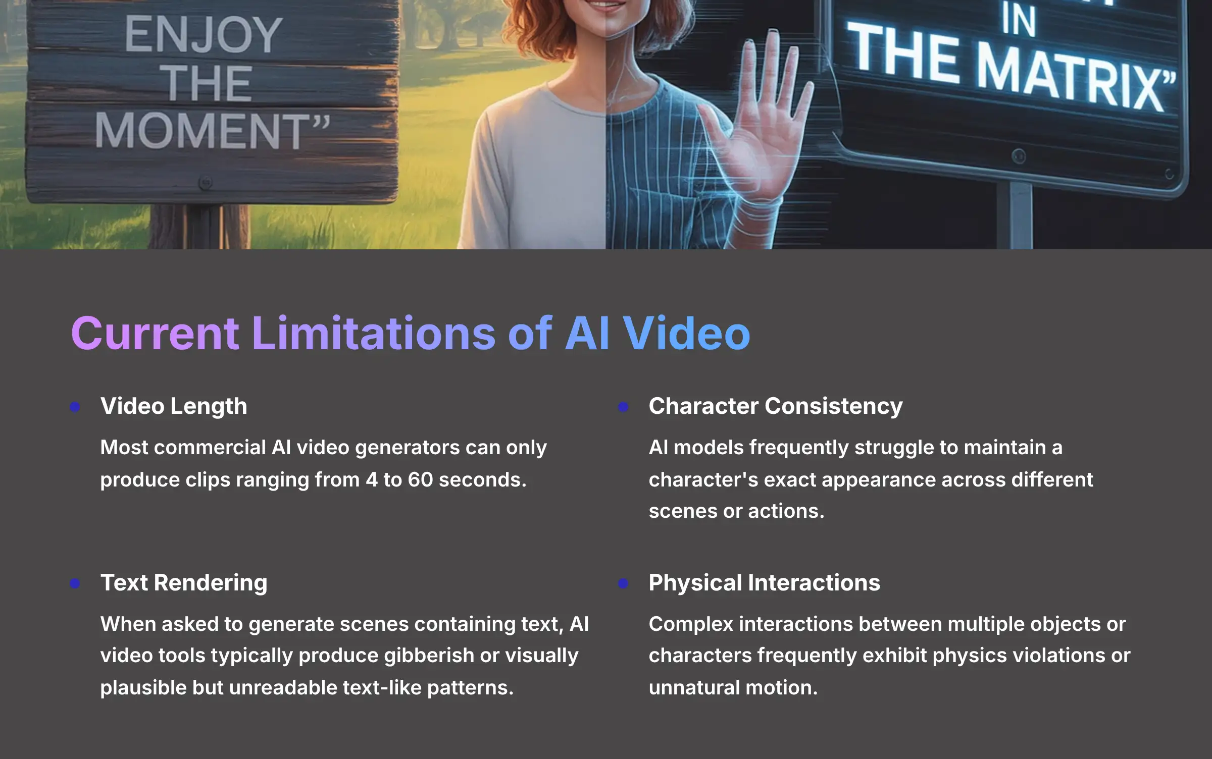 Current Limitations and Challenges of AI Video Generation