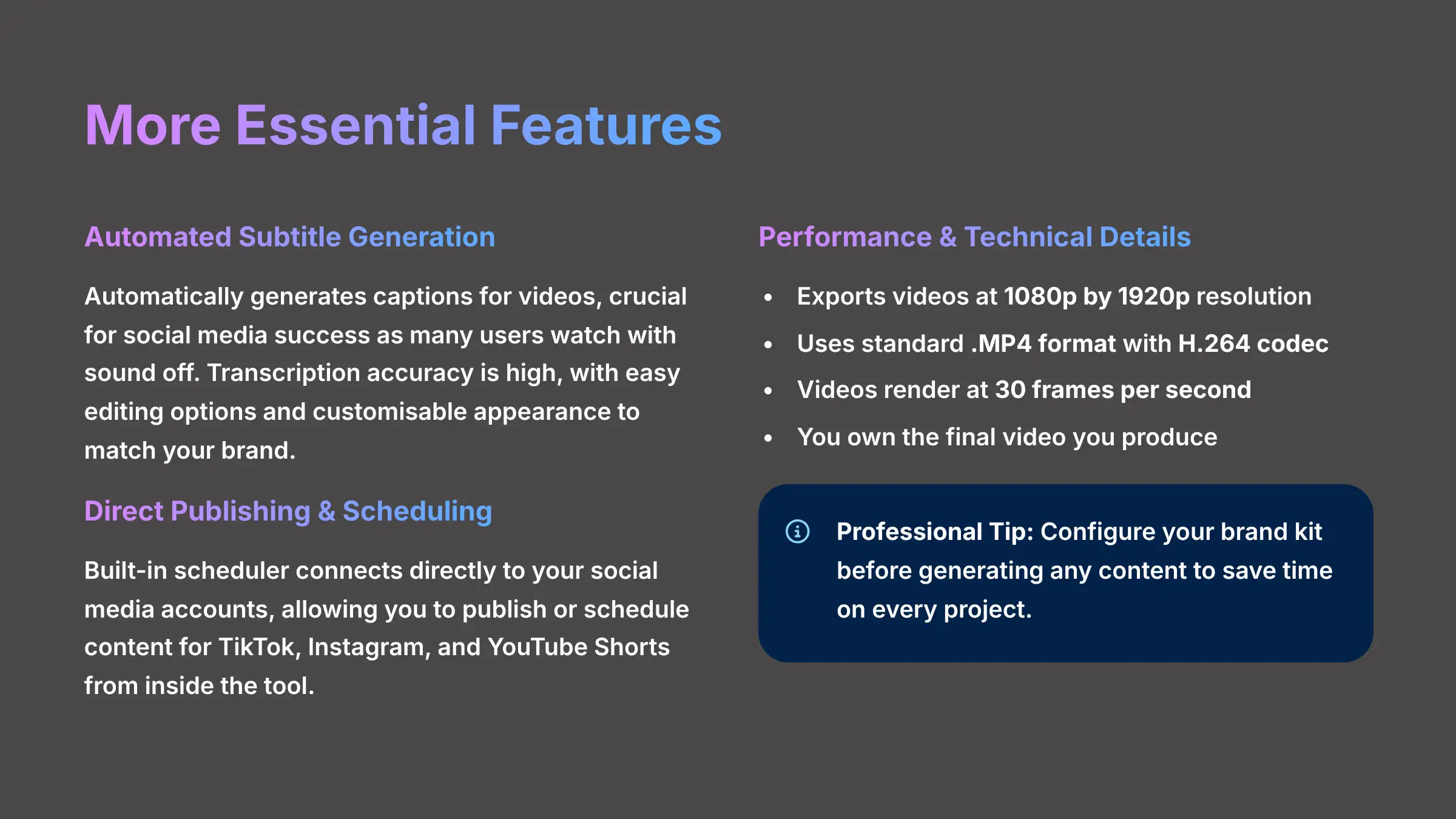 More Essential Features