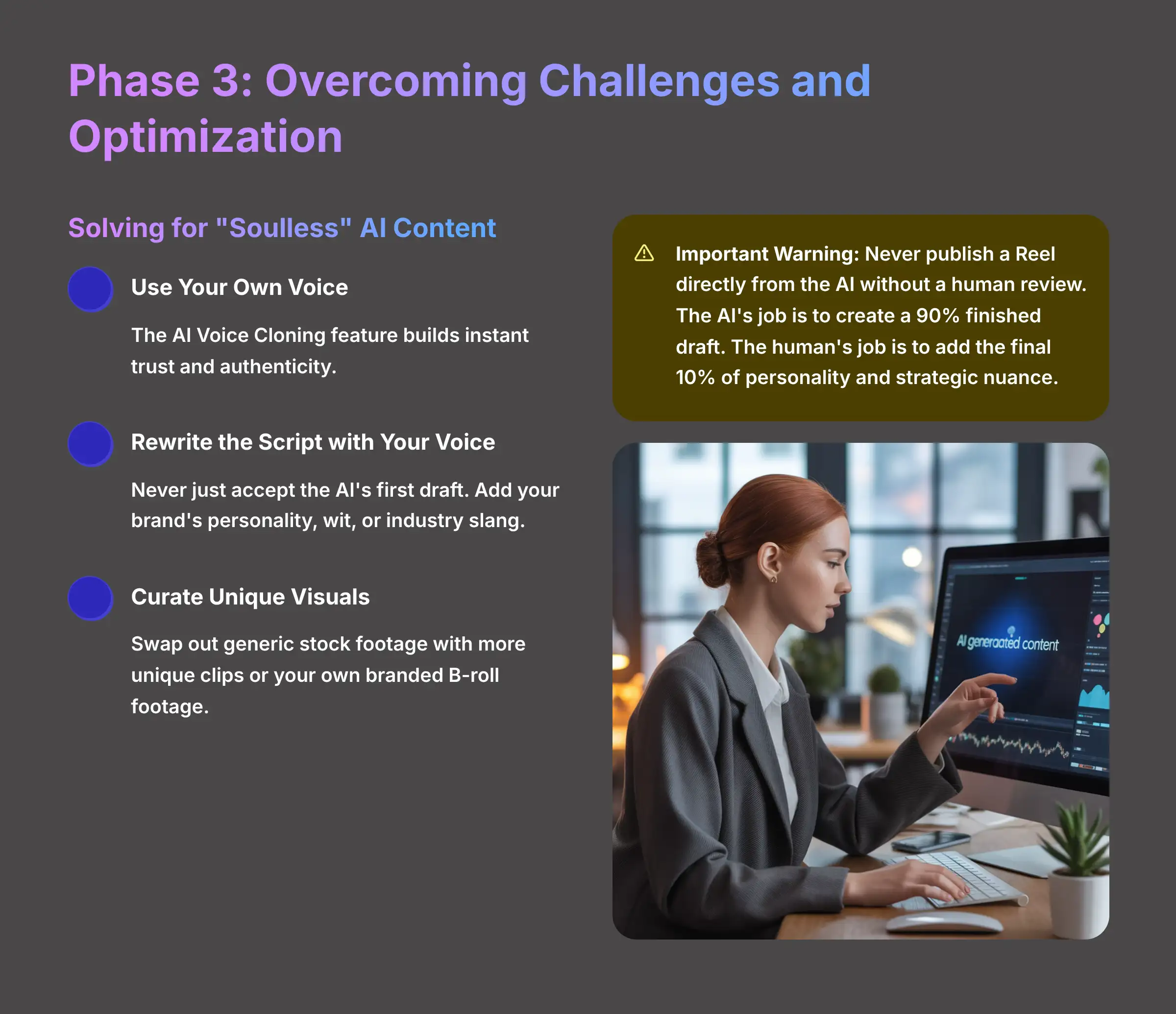 Phase 3 Overcoming Challenges and Optimization for AI Video Tools