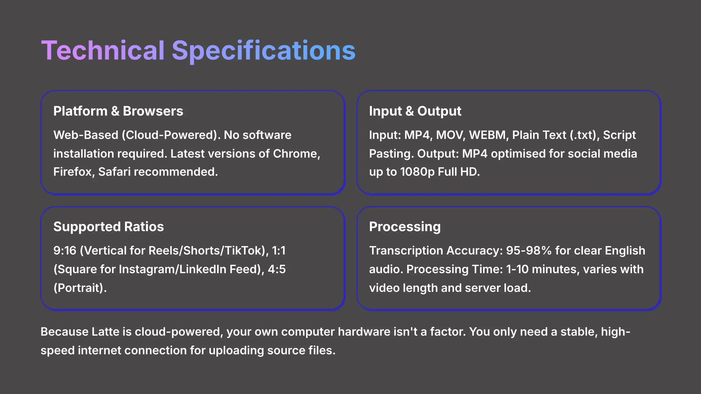 Technical Specifications Overview